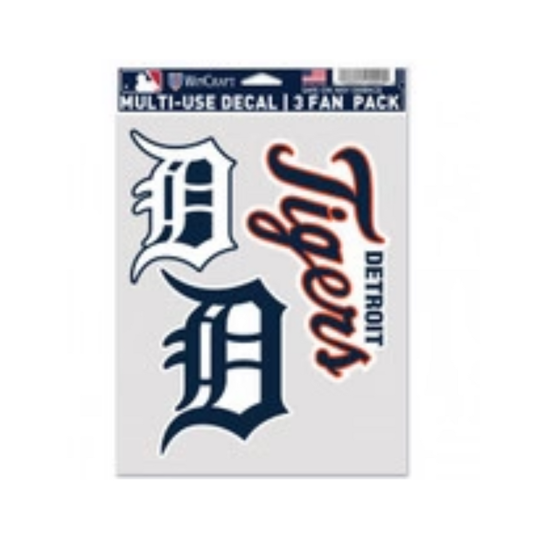 Detroit Tigers Decal Multi Use Fan 3 Pack