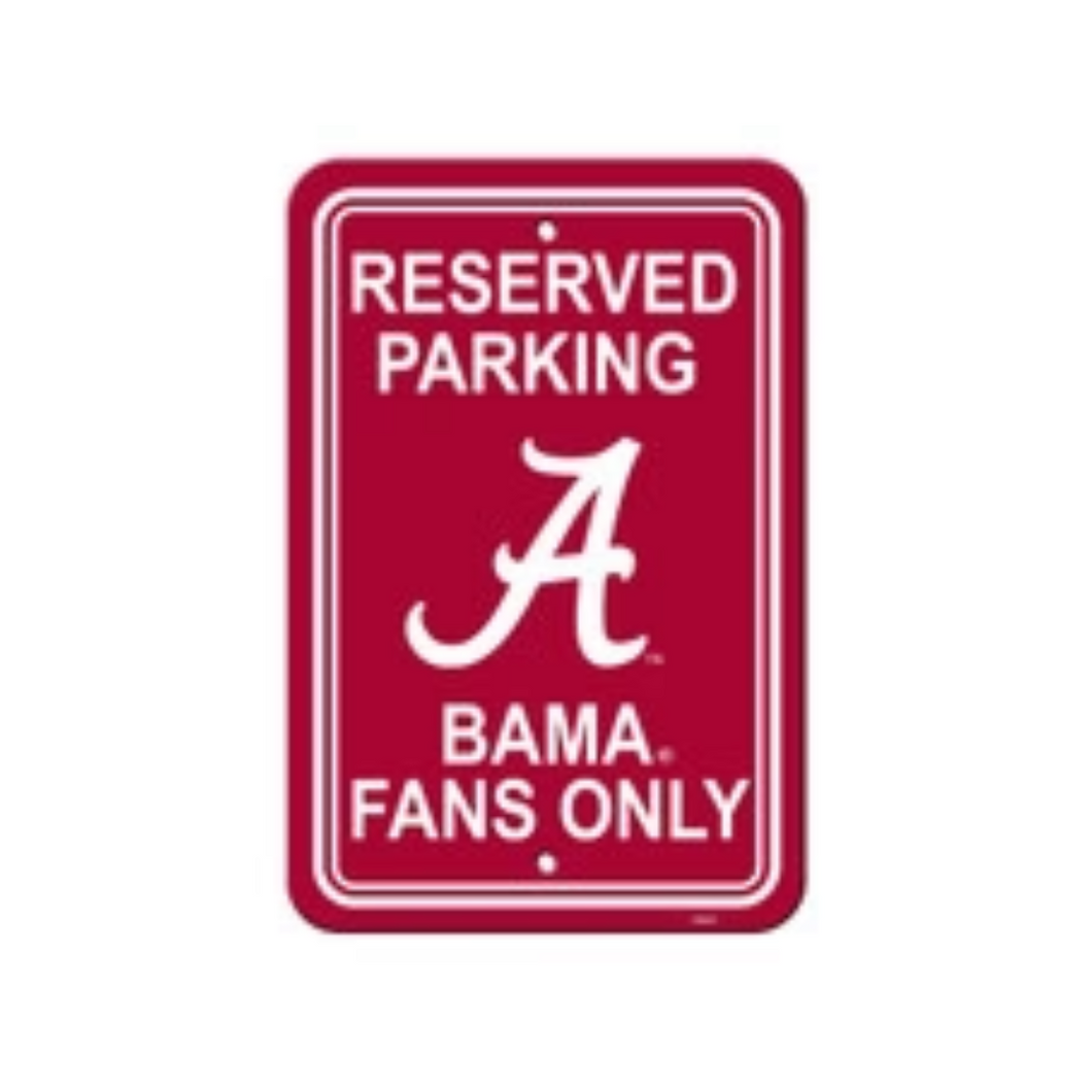 Alabama Crimson Tide Team Color Reserved Parking Sign Décor 18in. X 11.5in.