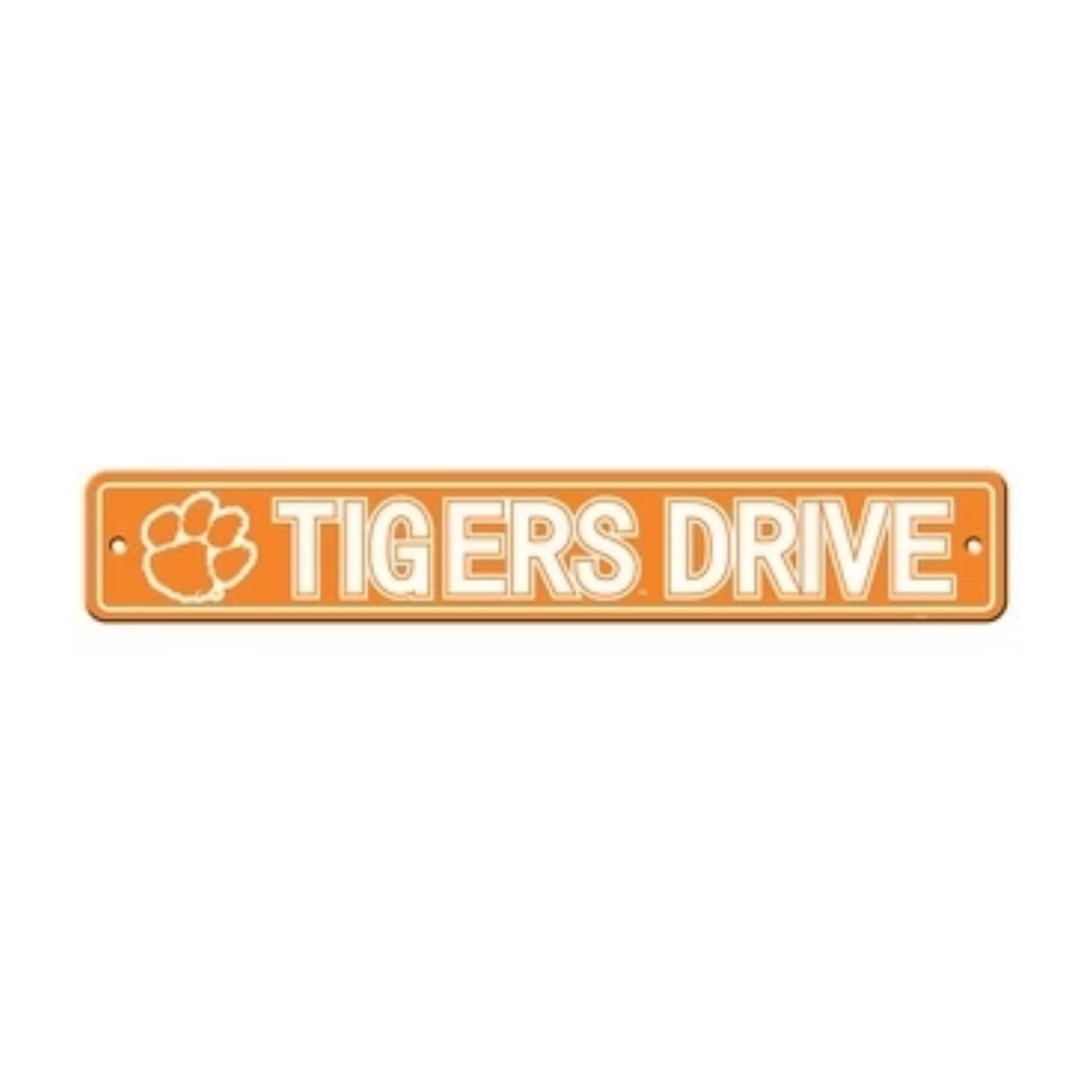 Clemson Tigers Team Color Street Sign Décor 4in. X 24in. Lightweight