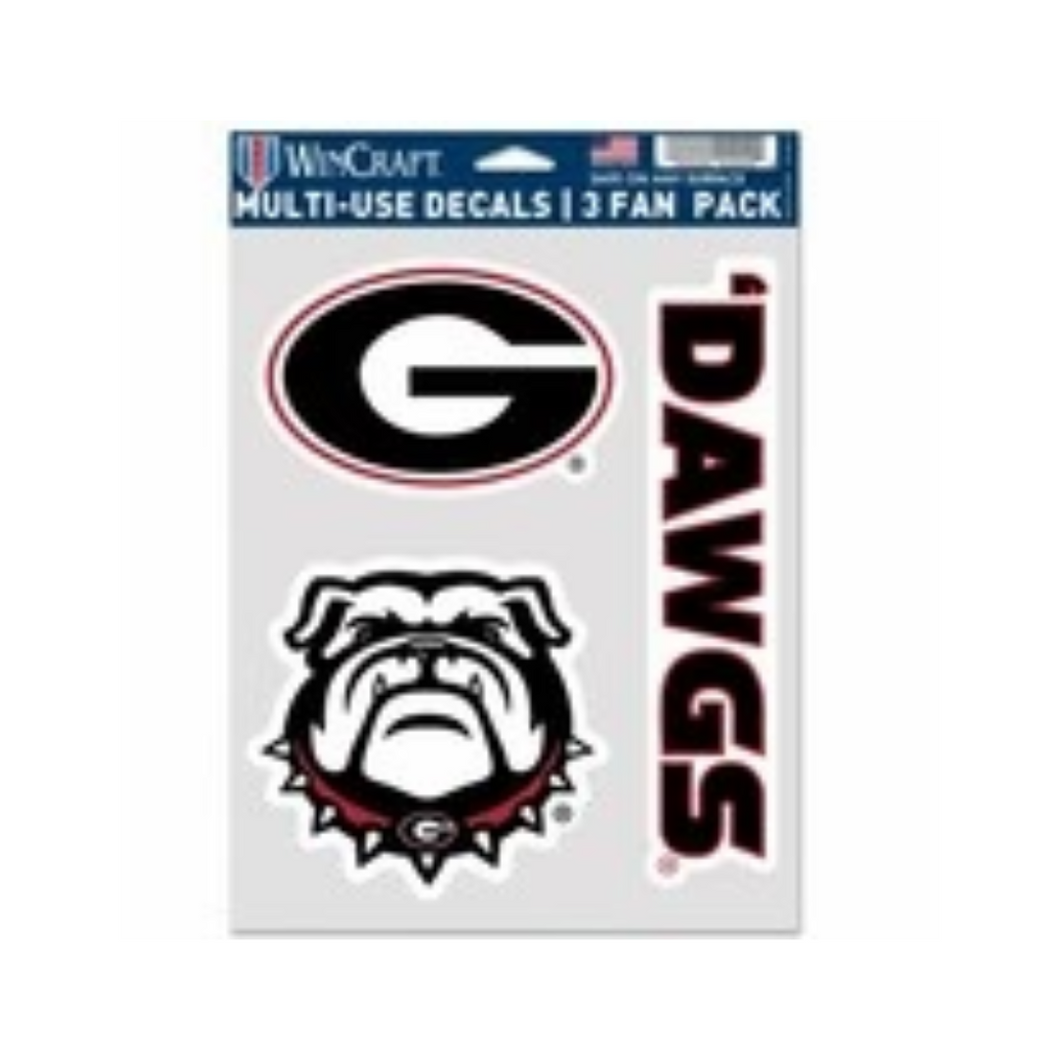 Georgia Bulldogs Decal Multi Use Fan 3 Pack