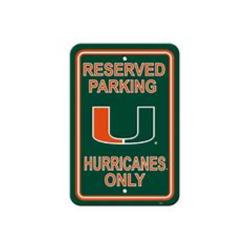 Miami Hurricanes Parking Sign