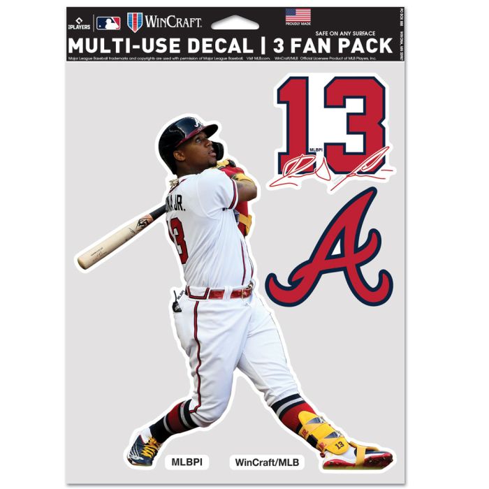 Atlanta Braves Decal Multi Use 3 Fan Pack Ronald Acuna Jr.