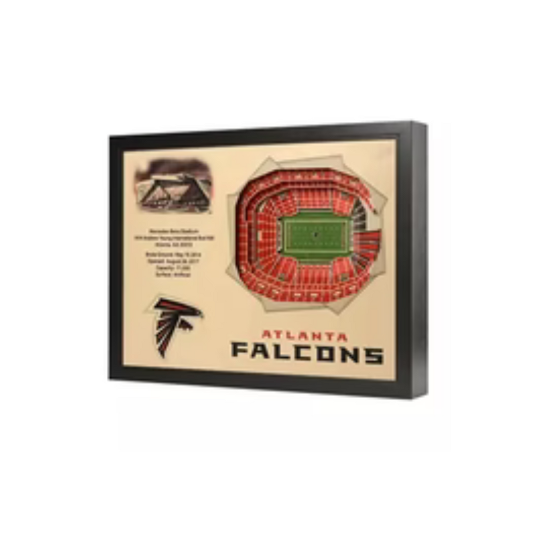 Atlanta Falcons 25.5'' X 19.5'' 25-Layer Stadium View 3D Wall Art