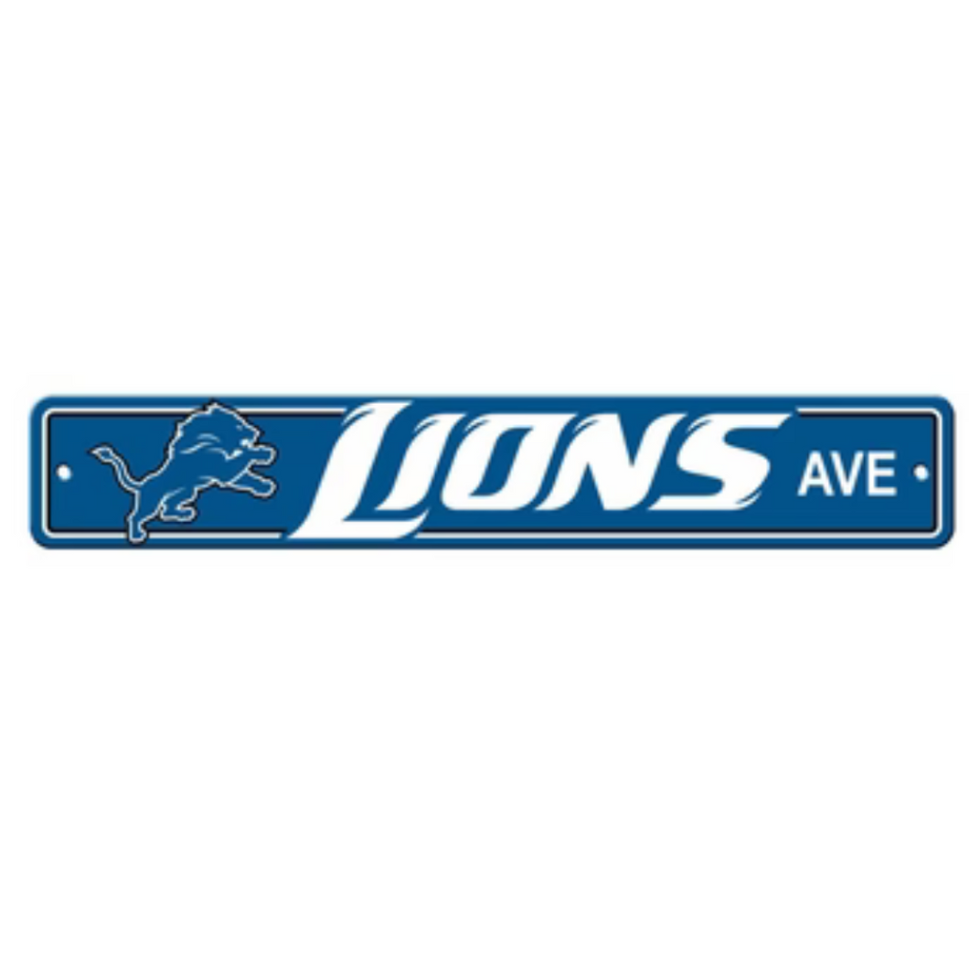 Detroit Lions Team Color Street Sign Décor 4in. X 24in. Lightweight