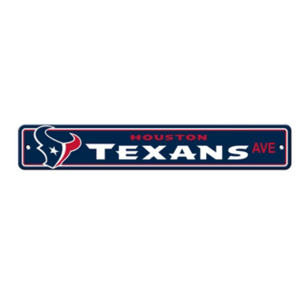 Houston Texans Team Color Street Sign Décor 4in. X 24in. Lightweight