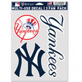New York Yankees Decal Multi Use Fan 3 Pack