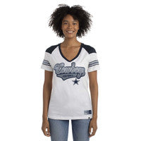 Dallas Cowboys New Era Women's Raglan Stripe T-Shirt