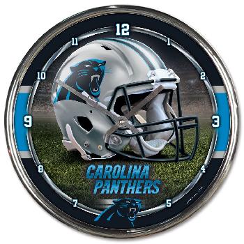 Carolina Panthers Round Chrome Wall Clock 12.75