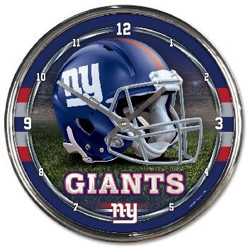 New York Giants Round Chrome Wall Clock 12.75