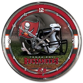 Tampa Bay Buccaneers Round Chrome Wall Clock 12.75
