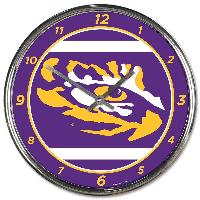 Louisiana State (LSU) Tigers Round Chrome Wall Clock 12.75