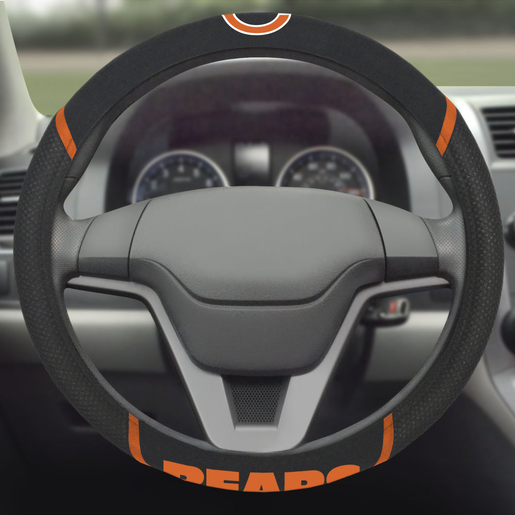 Chicago Bears Steering Wheel Cover Mesh/Stitched