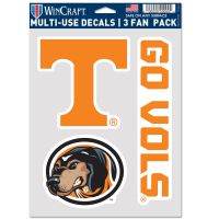 Tennessee Volunteers Decal Multi Use Fan 3 Pack