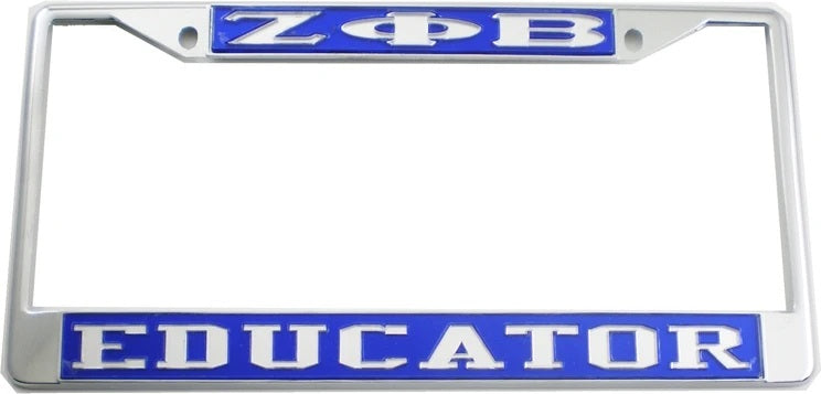 Zeta Phi Beta License Plate Frame EDUCATOR