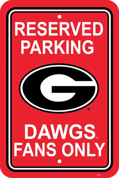 Georgia Bulldogs Team Color Reserved Parking Sign Décor 18in. X 11.5in.