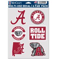 Alabama Crimson Tide Decal Multi Use Fan 6 Pack
