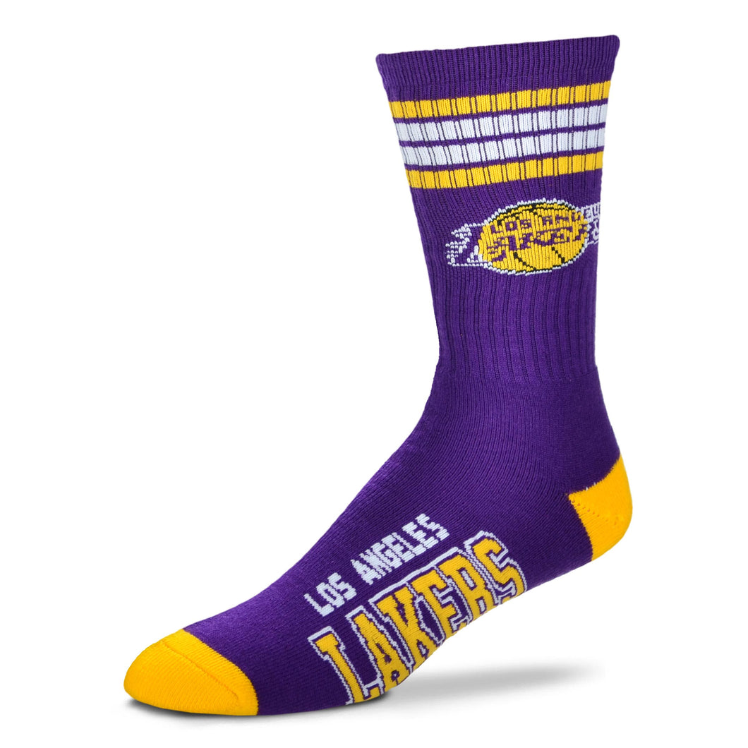 Los Angeles Lakers For Bare Feet 4 Stripe Deuce Socks