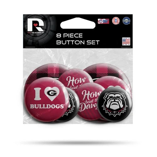 Georgia Bulldogs 8 Pack Team Button Set