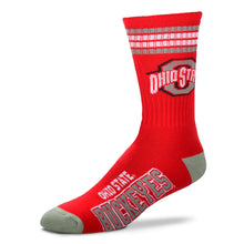 Load image into Gallery viewer, Ohio State Buckeyes 4 Stripe Deuce Socks
