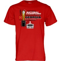 Georgia Bulldogs Blue 84 College Football Playoff 2021 National Champions Trophy T-Shirt