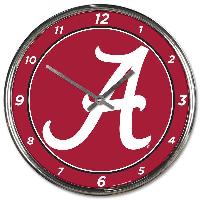 Alabama Crimson Tide Round Chrome Wall Clock 12.75