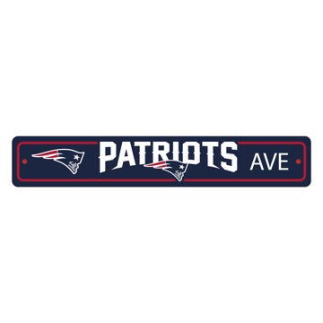 New England Patriots Team Color Street Sign Décor 4in. X 24in.