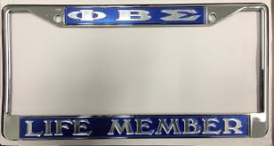 Phi Beta Sigma License Plate Frame LIFE MEMBER