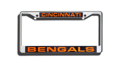 Cincinnati Bengals License Plate Frame Laser Cut Chrome. Laser Frame Casey Distributing 