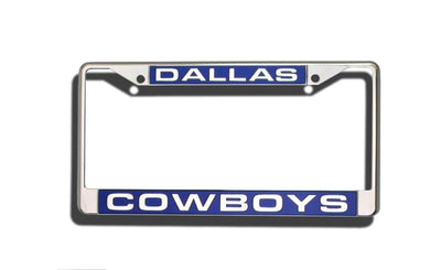 Dallas Cowboys License Plate Frame Laser Cut Chrome. Laser Frame Casey Distributing 