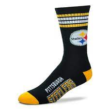 Pittsburgh Steelers 4 Stripe Deuce Sock