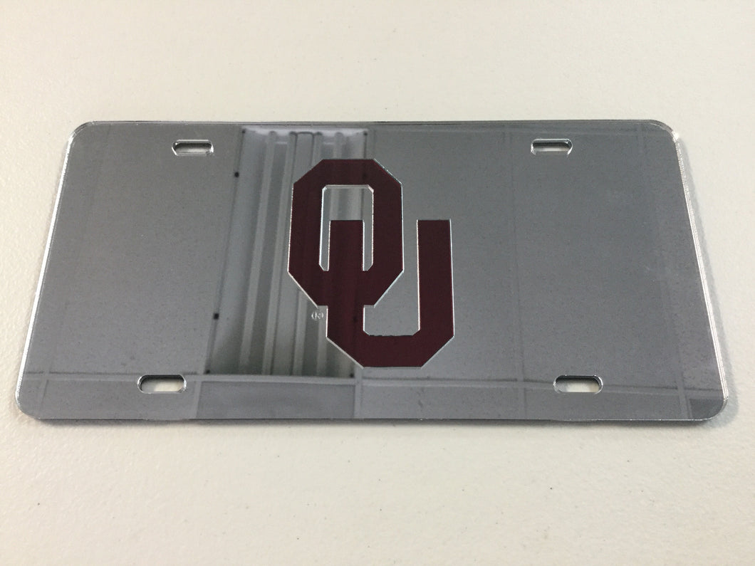The University of Oklahoma License Plate Laser Cut