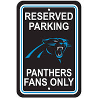 Carolina Panthers Team Color Reserved Parking Sign Décor 18in. X 11.5in.