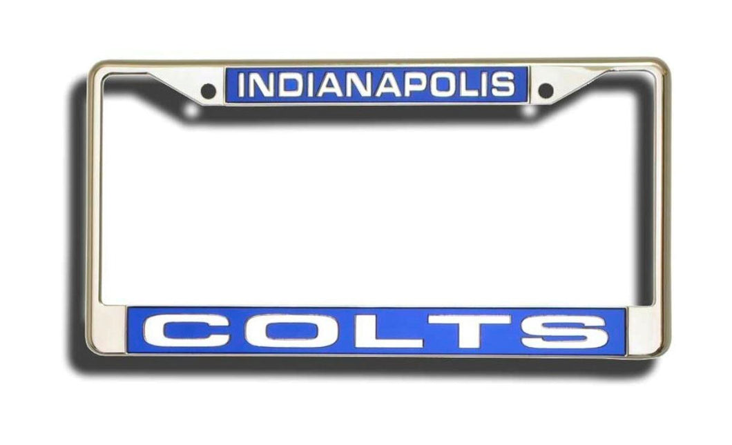 Indianapolis Colts License Plate Frame Laser Cut Chrome. Laser Frame Casey Distributing 