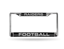 Load image into Gallery viewer, Las Vegas Raiders License plate Frame laser cut chrome. Laser Frame Rico Industries 
