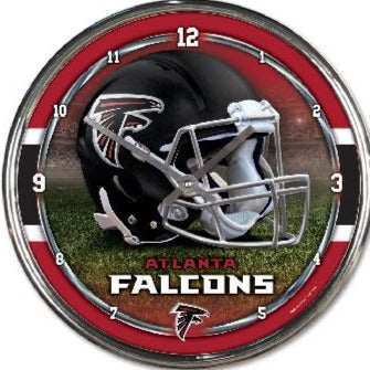 Atlanta Falcons Round Chrome Wall Clock 12.75