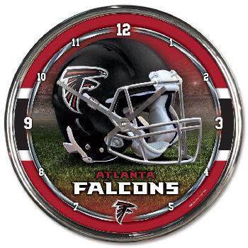 Atlanta Falcons Round Chrome Wall Clock 12.75