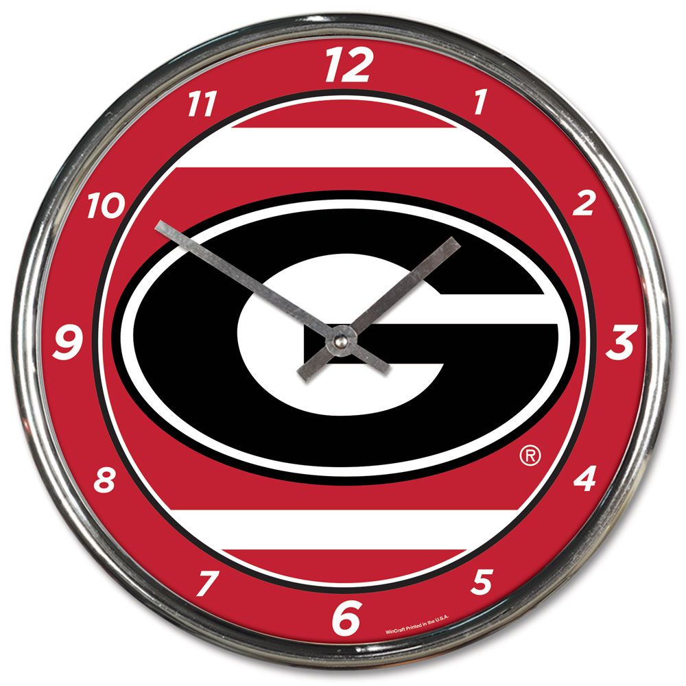 Georgia Bulldogs  Round Chrome Wall Clock 12.75